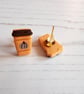 NEW Mini pumpkin latte earrings - choose your style - Image 4