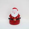 Hand-Painted Santa Tea Light Holder - Ceramic Christmas Candle Holder