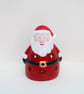 Hand-Painted Santa Tea Light Holder - Ceramic Christmas Candle Holder