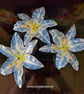 Handmade Fused Glass Lily Opaline White Stripe No 1 of 3.with Wall-mounting - Image 5