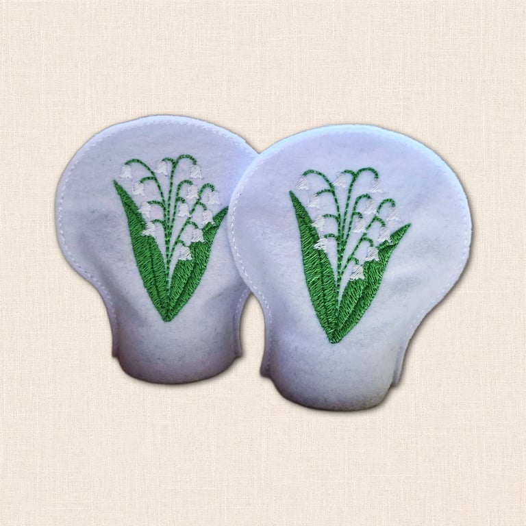 Lily of the Valley Tealight Covers - Embroidered May Birth Flower Decor