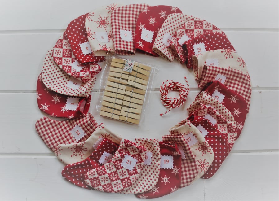 Advent stocking 'washing line' - refillable and reusable year after year