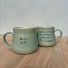SECONDS Handmade ceramic mug "piss off"