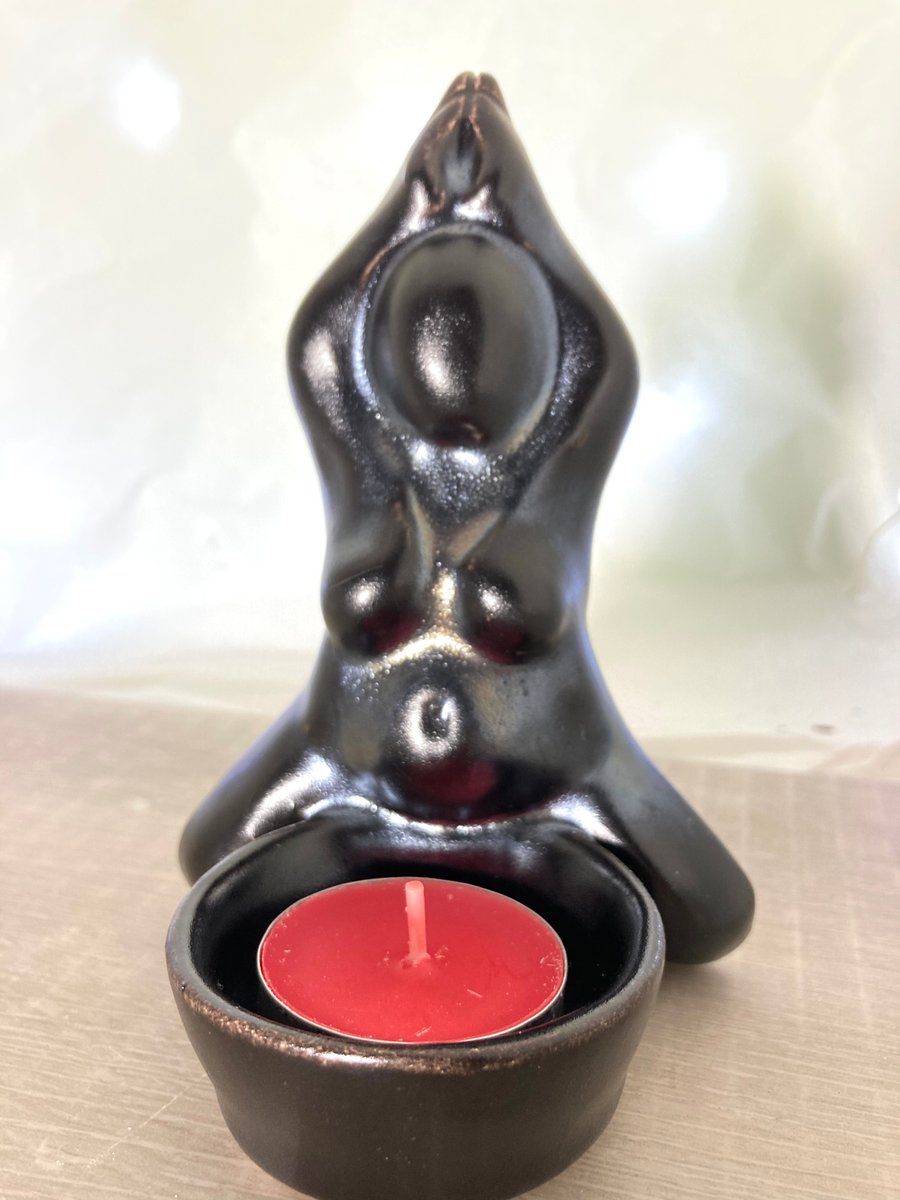 Black Goddess Night light holder trinket dish
