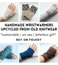 Nordic Grey Wrist Warmers Upcycled from Wool Mix Jumpers - Image 10