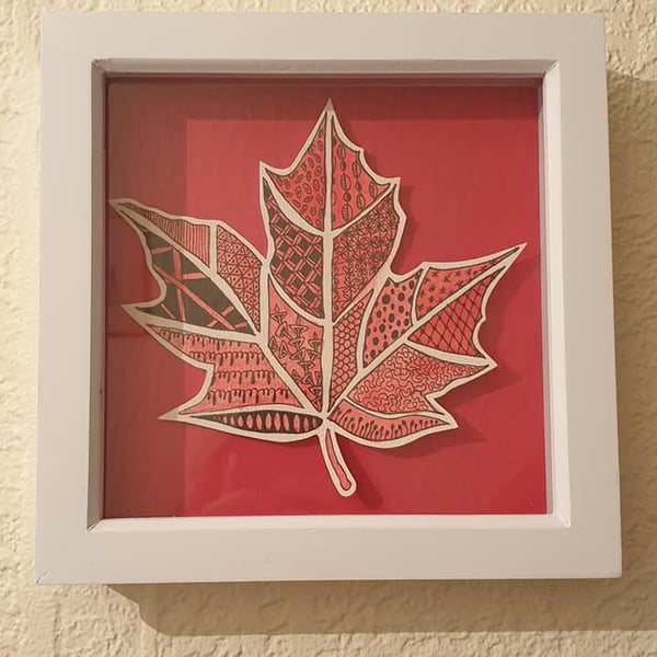 zentangle leaf box frame