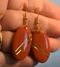 Oval Earrings with Gold Stripes - Image 2