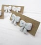 White Glitter bow earrings, stud or huggie hoops - Image 2