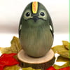 Goldcrest hand painted wooden egg ornament 