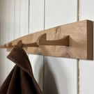 Coat rack, oak with six hooks