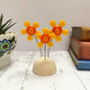 Fused Glass Happy Hippy Flowers (Yellow4) - Handmade Fused Glass Sculpture