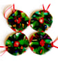 Holly Wreath Tree Decoration Dichroic Fused Glass Handmade Christmas - Image 4