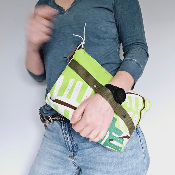 Make up case Green and unique Pencil case Clutch purse 