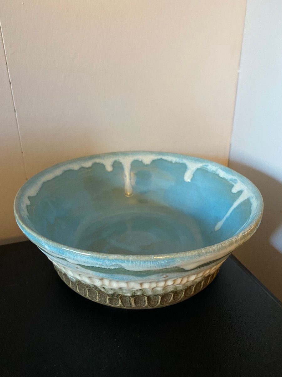 Landscape beach handmade bowl stoneware 