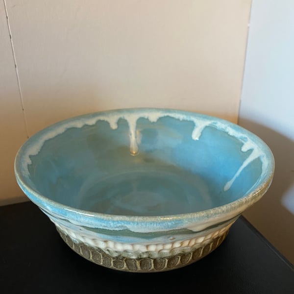 Landscape beach handmade bowl stoneware 