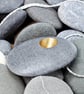 A Pebble pendant with a gilded hole that goes through the pebble. Silver chain - Image 8