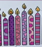 Purple and pink candles birthday card - Image 2