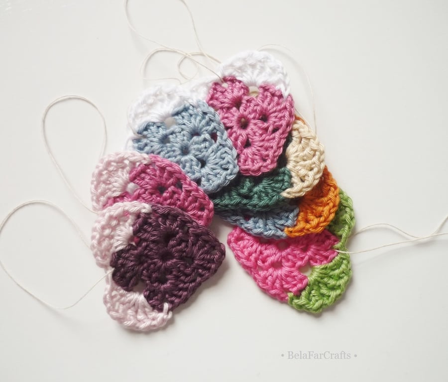 Crochet hearts (7) - Hanging ornaments - Wedding table scatter