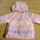 Cardigan and hat for 3-6 month baby girl 