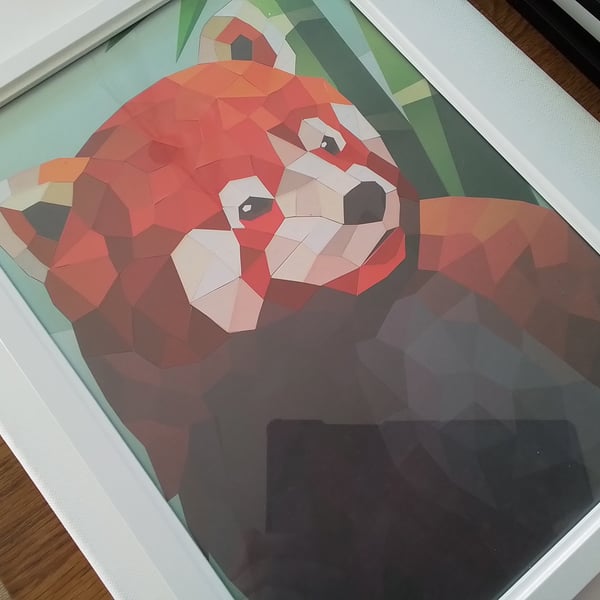 Red panda. Paper mosaic picture. Ref 358