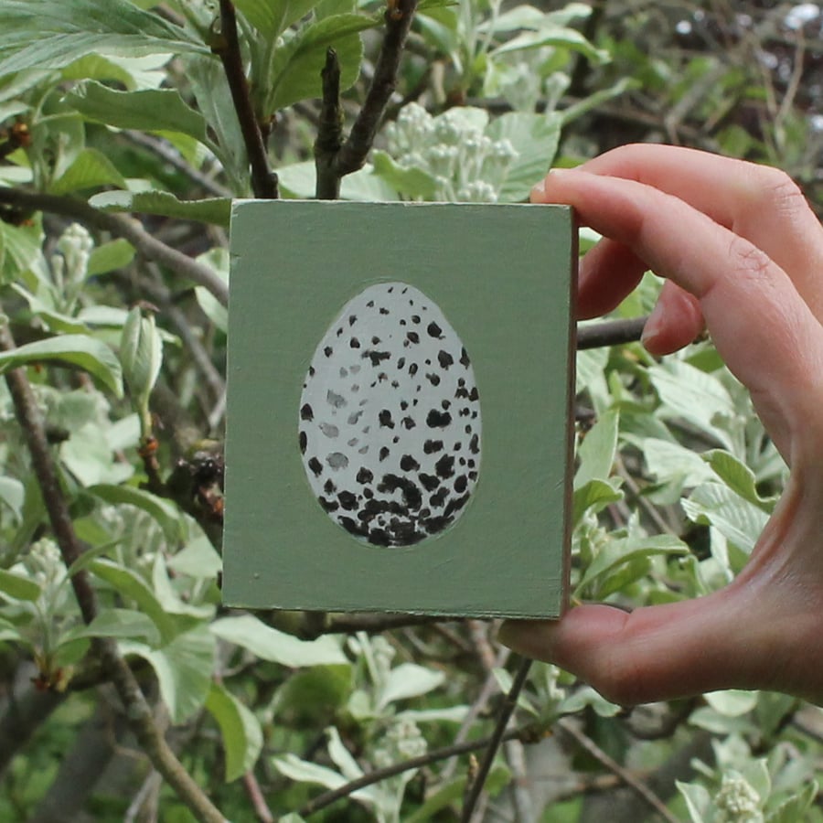 House sparrow egg - original acrylic painting