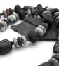 black lampwork glass beaded necklace with jasper - Image 4