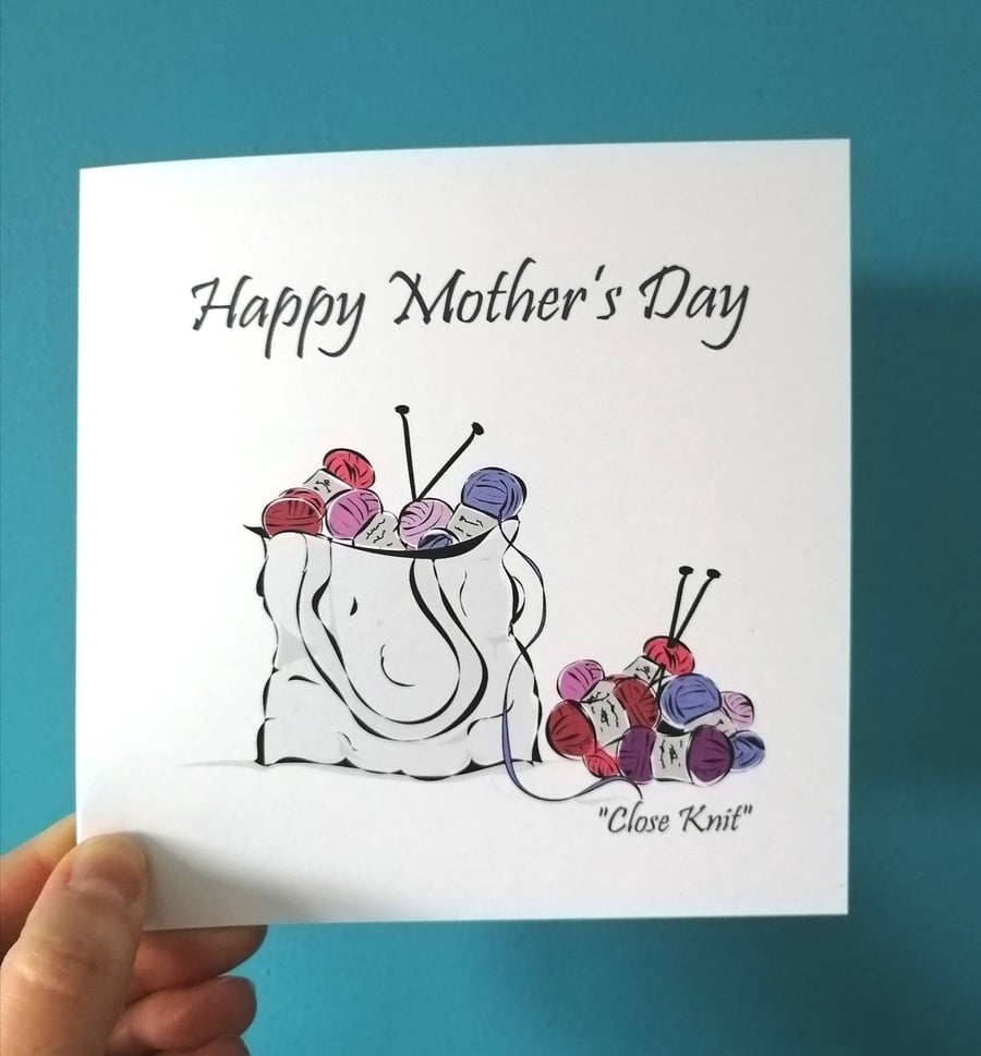Happy Mothers Day Knitting card, Happy Mother's day card, card for knitters