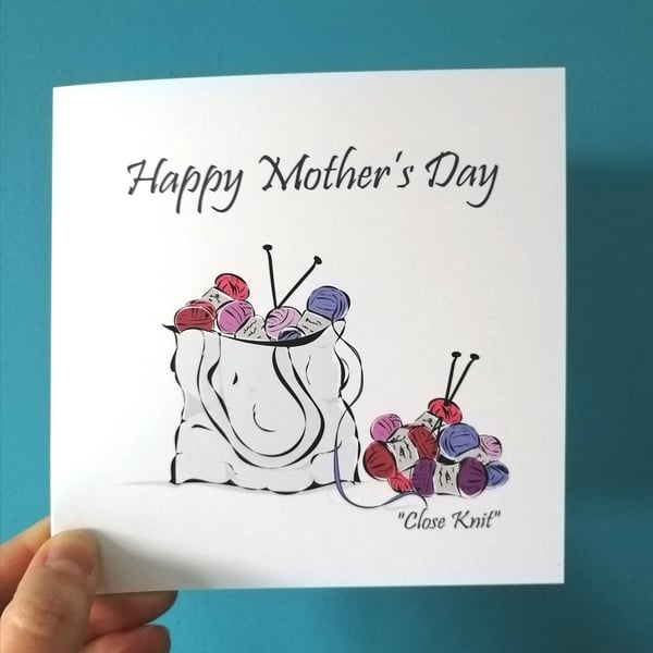 Happy Mothers Day Knitting card, Happy Mother's day card, card for knitters