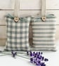 Lavender Bags - sage green linen checks and cotton stripes - singles or pair