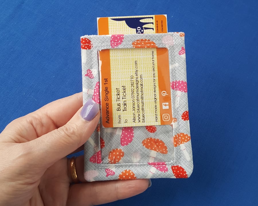 Travel Card holder,  Mushroom Gift, Oyster Card holder - Free P&P