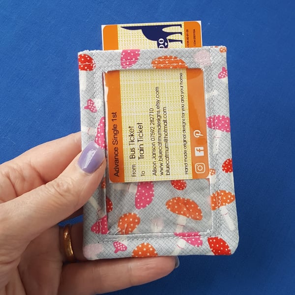 Travel Card holder,  Mushroom Gift, Oyster Card holder - Free P&P
