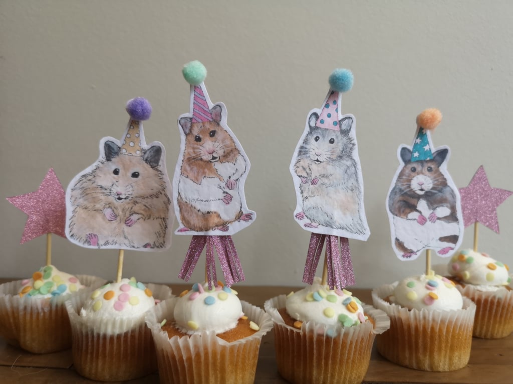 Hamster Birthday Cake Toppers