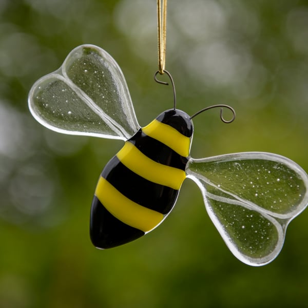 Fused Glass Honey bee light catcher