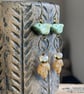 Whimsical Mint Green Czech Glass Bird Earrings. Jewellery for Nature Lovers - Image 1