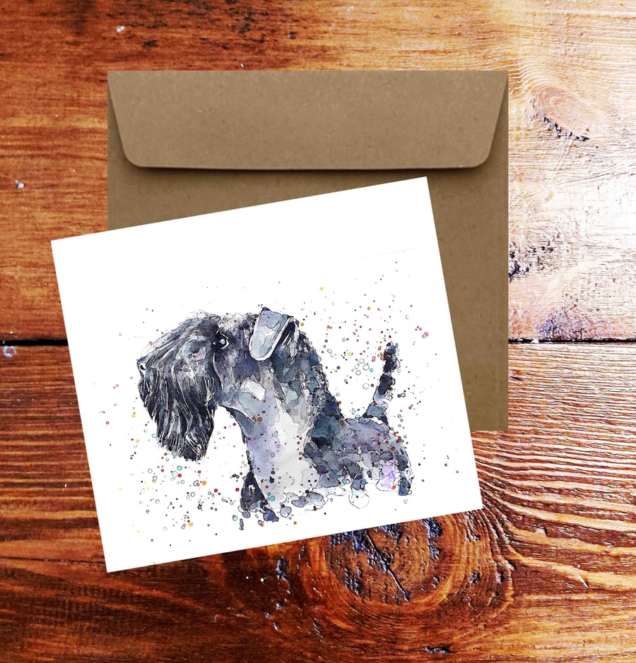 Kerry Blue Terrier GreetingNote Card.Kerry Blue Terrier card,Kerry Blue Terrier 