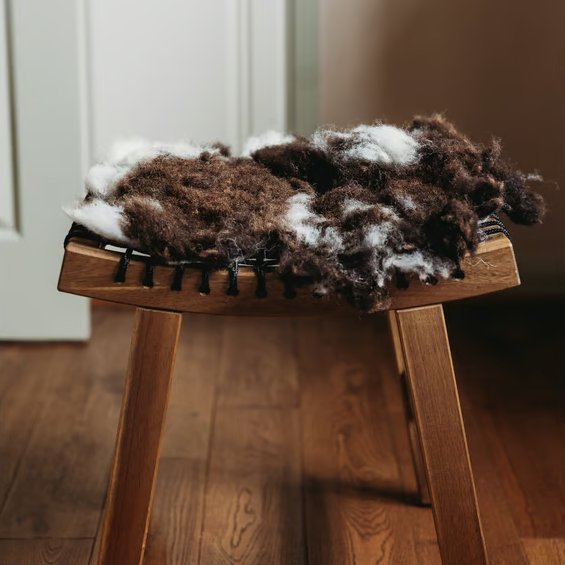 Natural wool felted seat-pad and or a mat for a cat or a small dog  