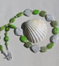 Green Sea Sediment Jasper & Peace Jade Crystal Gemstone Beaded Necklace