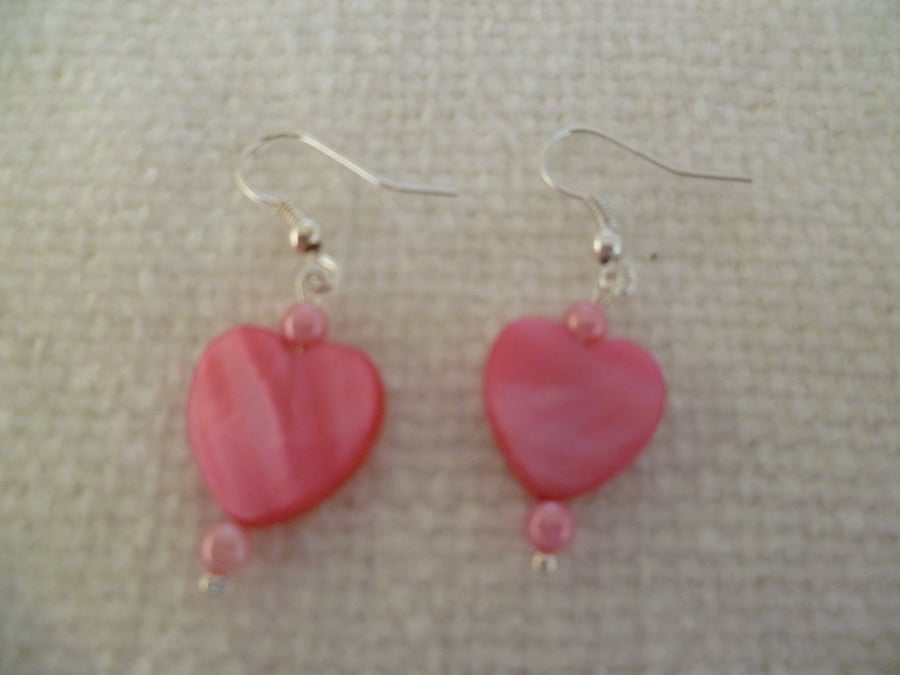 Pink Heart Earrings