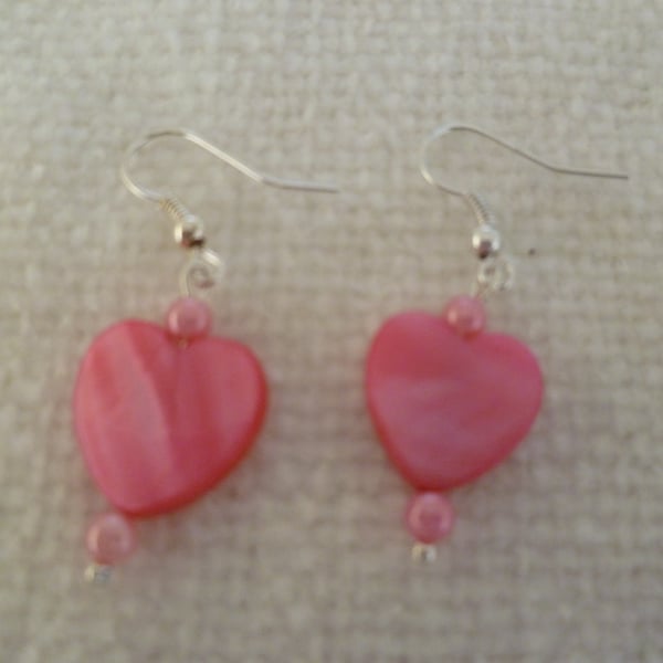 Pink Heart Earrings