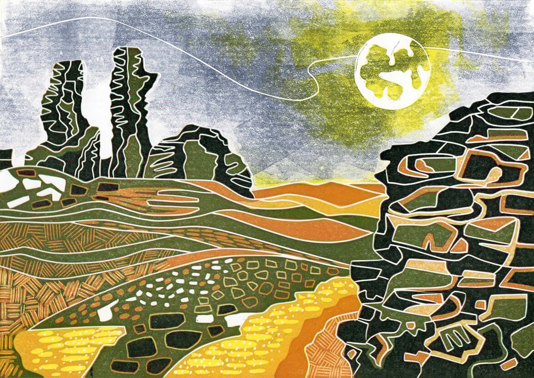 Earthworks & Castle Ruins - Welsh landscape.