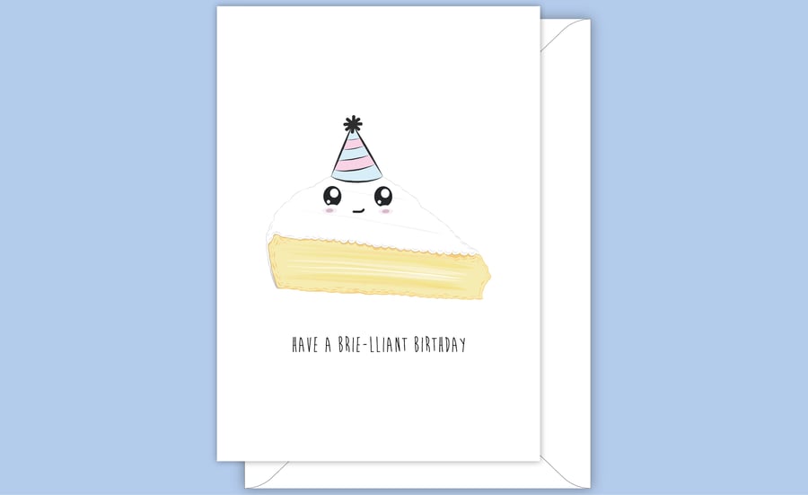 Funny Birthday Card, Happy Slice of Brie