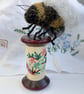 Bobbinbee - Knitted Bee on a vintage wooden bobbin