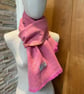 Harris Tweed  Plain Pink with Rust  Scarf , Length 200cm x 36 cm Width