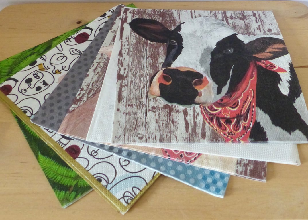 Six Different Paper Napkins