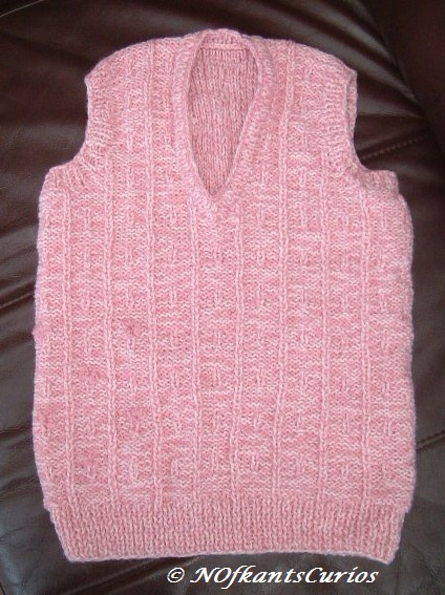 Pink Marl Child's V Neck Sleeveless Sweater or ... - Folksy