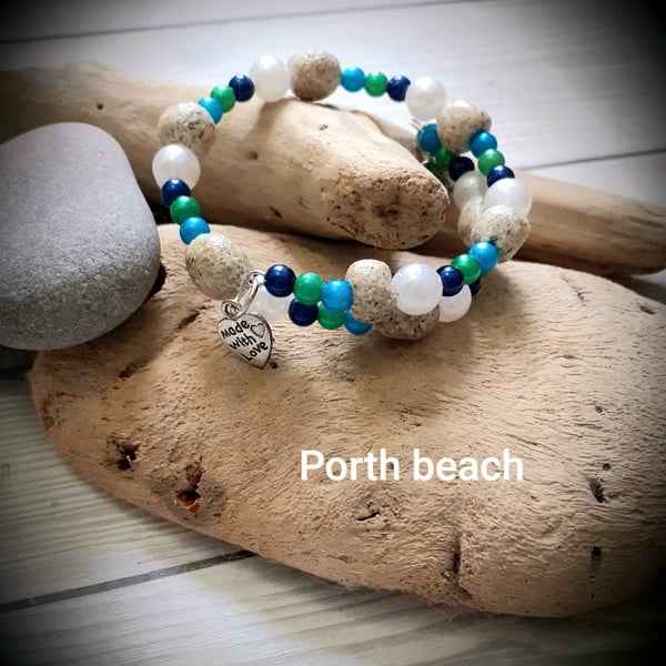 Porth  beach sand bead bracelet