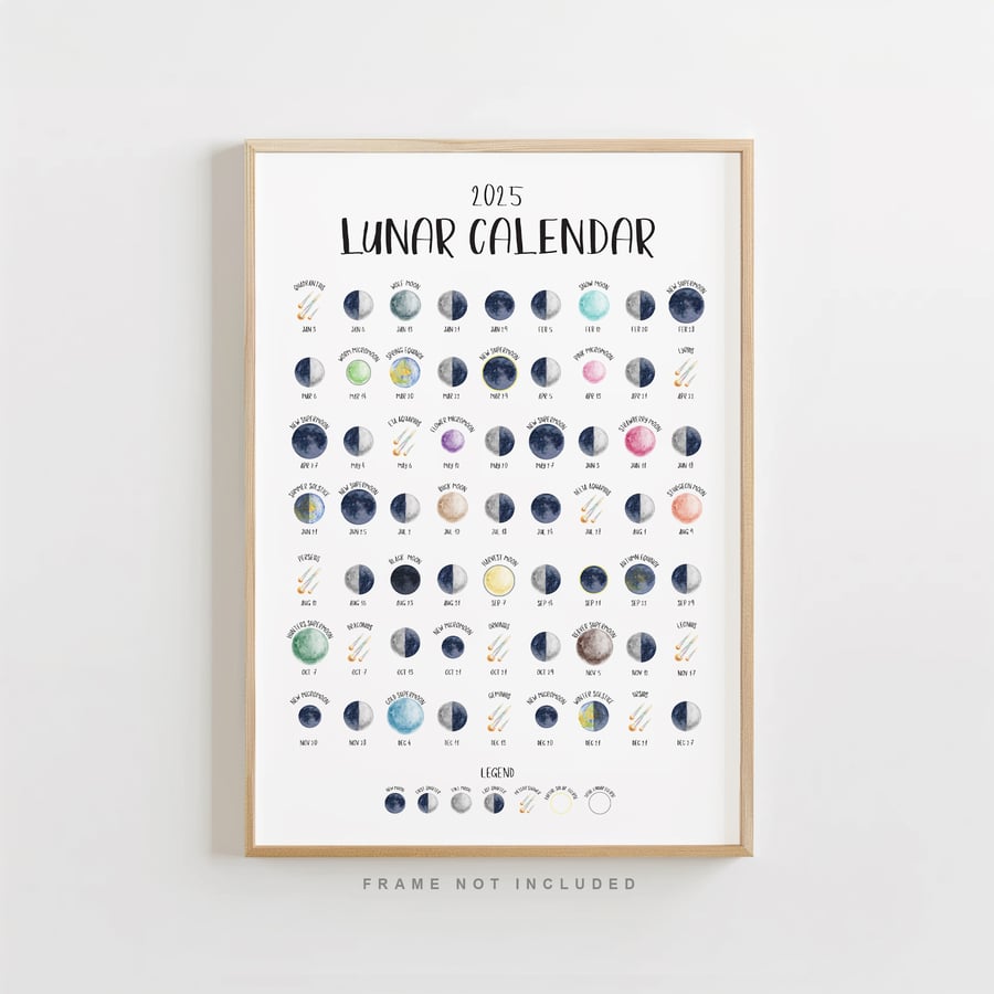 2025 Lunar Calendar – Moon Phases, Meteor Showers & Night Sky Events