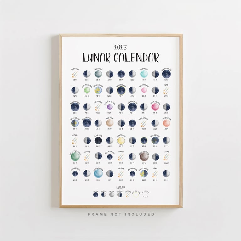 2025 Lunar Calendar – Moon Phases, Meteor Showers & Night Sky Events