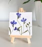 Real Pressed Lobelia  Miniature Botanical Canvas on Wooden Easel - Image 2
