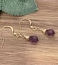 Deep purple faceted Czech crystal teardrop earrings - Image 5